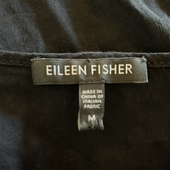 Eileen Fisher | Linen Blend Stretch Sleeveless Smocked Dress Medium Lagenlook - Picture 5 of 7